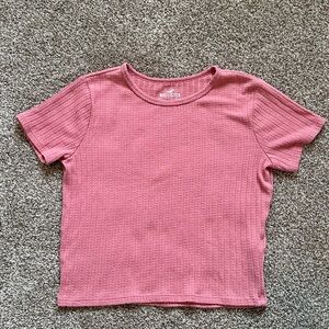 Hollister Dusty Rose Ribbed Baby Tee